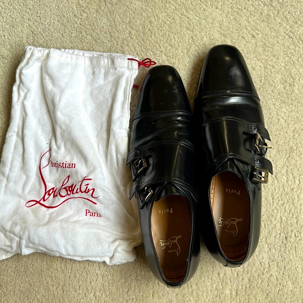 Black Christian Louboutin Monkstraps